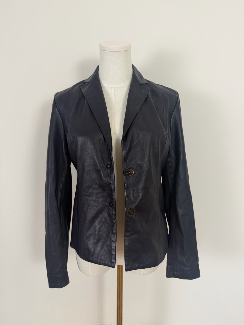 Y2K Vintage Banana Republic Leather Blazer 0 - Picture 2 of 9